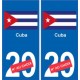 Cuba sticker numéro département au choix autocollant plaque immatriculation auto