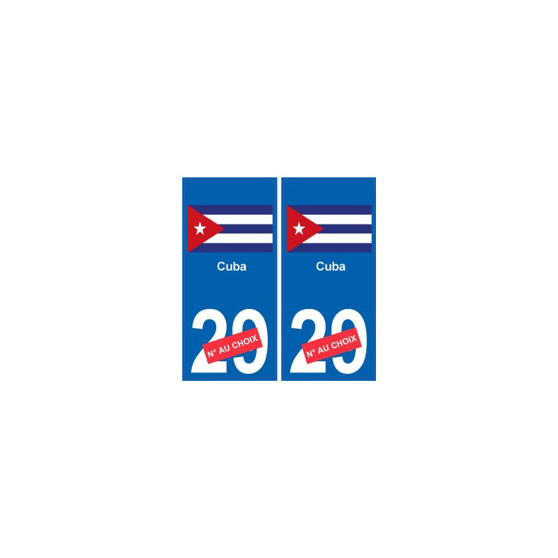 Cuba sticker numéro département au choix autocollant plaque immatriculation auto