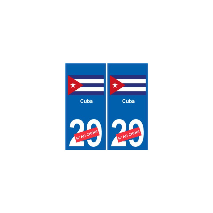 Cuba sticker numéro département au choix autocollant plaque immatriculation auto