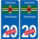 Dominique Dominica sticker numéro département au choix autocollant plaque immatriculation auto