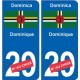 Dominique Dominica sticker numéro département au choix autocollant plaque immatriculation auto