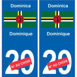 Dominique Dominica sticker numéro département au choix autocollant plaque immatriculation auto