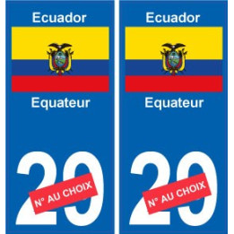 Équateur Ecuador sticker numéro département au choix autocollant plaque immatriculation auto
