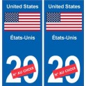 États-Unis United states sticker numéro département au choix autocollant plaque immatriculation auto