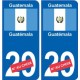 Guatémala Guatemala sticker numéro département au choix autocollant plaque immatriculation auto