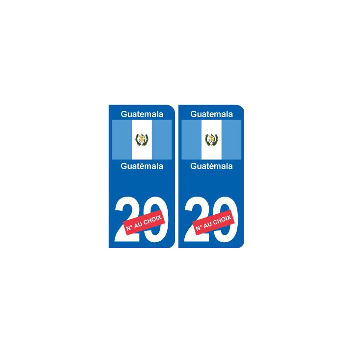 Guatémala Guatemala sticker numéro département au choix autocollant plaque immatriculation auto