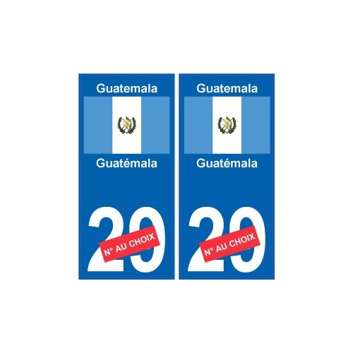 Guatémala Guatemala sticker numéro département au choix autocollant plaque immatriculation auto
