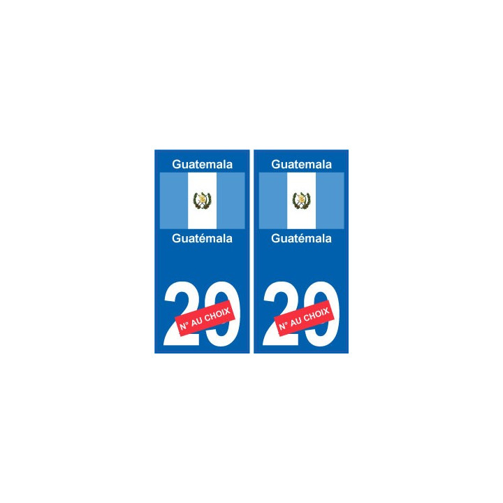 Guatémala Guatemala sticker numéro département au choix autocollant plaque immatriculation auto