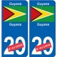 Guyana sticker numéro département au choix autocollant plaque immatriculation auto