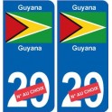 Guyana sticker numéro département au choix autocollant plaque immatriculation auto