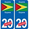 Guyana sticker numéro département au choix autocollant plaque immatriculation auto
