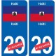 Haïti sticker numéro département au choix autocollant plaque immatriculation auto
