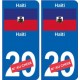 Haïti sticker numéro département au choix autocollant plaque immatriculation auto