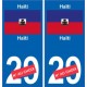 Haïti sticker numéro département au choix autocollant plaque immatriculation auto