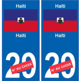 Haïti sticker numéro département au choix autocollant plaque immatriculation auto