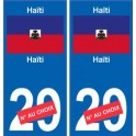 Haïti sticker numéro département au choix autocollant plaque immatriculation sticker auto