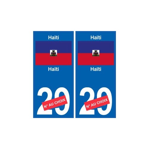 Haïti sticker numéro département au choix autocollant plaque immatriculation auto