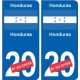 Honduras sticker numéro département au choix autocollant plaque immatriculation auto