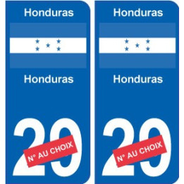 Honduras sticker numéro département au choix autocollant plaque immatriculation auto