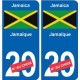 Jamaïque Jamaica sticker numéro département au choix autocollant plaque immatriculation auto