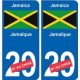 Jamaïque Jamaica sticker numéro département au choix autocollant plaque immatriculation auto