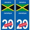 Jamaïque Jamaica sticker numéro département au choix autocollant plaque immatriculation auto