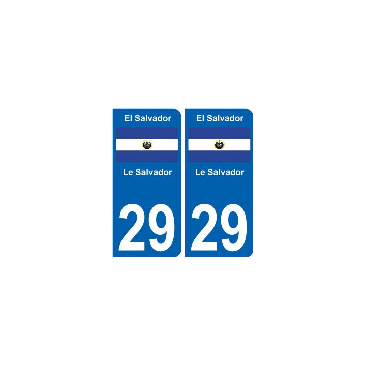 Le Salvador El salvador sticker numéro département au choix autocollant plaque immatriculation auto