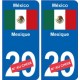 Mexique México sticker numéro département au choix autocollant plaque immatriculation auto