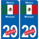 Mexique México sticker numéro département au choix autocollant plaque immatriculation auto