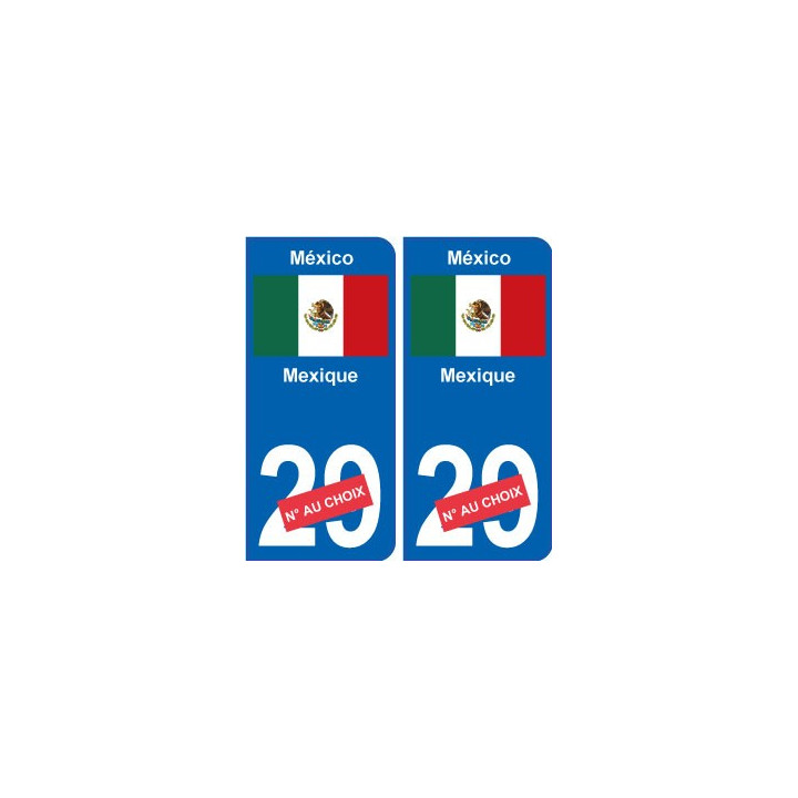 Mexique México sticker numéro département au choix autocollant plaque immatriculation auto