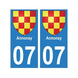07 Annonay ville autocollant plaque