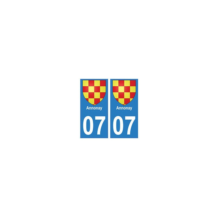 07 Annonay ville autocollant plaque
