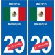Mexique México sticker numéro département au choix autocollant plaque immatriculation auto