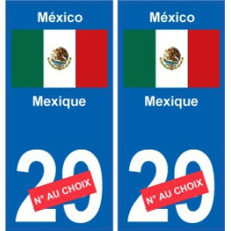 Mexique México sticker numéro département au choix autocollant plaque immatriculation auto