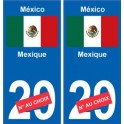 Mexique México sticker numéro département au choix autocollant plaque immatriculation auto