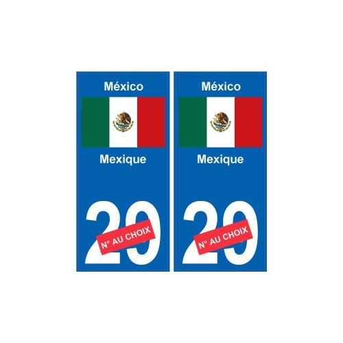 Mexique México sticker numéro département au choix autocollant plaque immatriculation auto