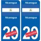 Nicaragua sticker numéro département au choix autocollant plaque immatriculation auto