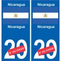 Nicaragua sticker numéro département au choix autocollant plaque immatriculation auto