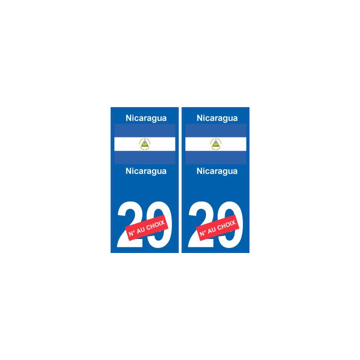 Nicaragua sticker numéro département au choix autocollant plaque immatriculation auto