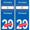 Nicaragua sticker numéro département au choix autocollant plaque immatriculation auto