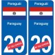 Paraguay Paraguái sticker numéro département au choix autocollant plaque immatriculation auto