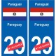 Paraguay Paraguái sticker numéro département au choix autocollant plaque immatriculation auto