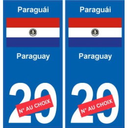 Paraguay Paraguái sticker numéro département au choix autocollant plaque immatriculation auto