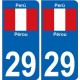 Pérou Perù sticker numéro département au choix autocollant plaque immatriculation auto