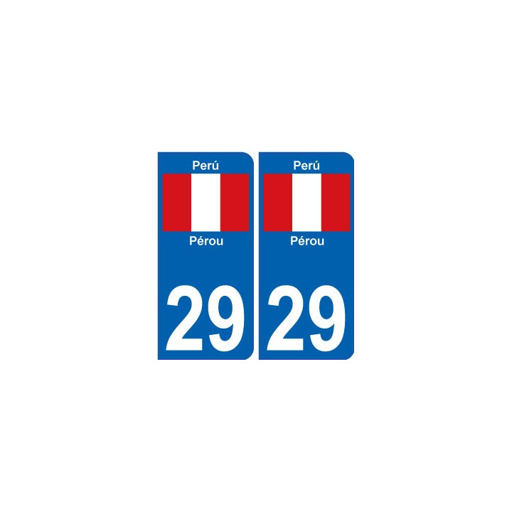 Pérou Perù sticker numéro département au choix autocollant plaque immatriculation auto