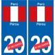 Pérou Perù sticker numéro département au choix autocollant plaque immatriculation auto