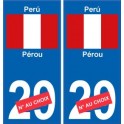 Pérou Perù sticker numéro département au choix autocollant plaque immatriculation auto
