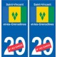 Saint-Vincent-And-The-Grenadines sticker number department choice sticker plaque immatriculation auto