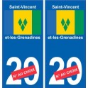Saint-Vincent-Et-Les-Grenadines sticker numéro département au choix autocollant plaque immatriculation auto