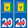Saint-Vincent E Grenadine numero della vignetta dipartimento scelta adesivo targa di immatricolazione auto